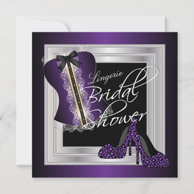 Invitation Fête des mariées de lingerie glamour | Violet (Devant)