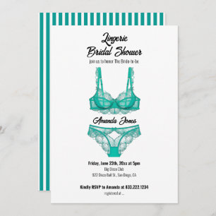 Invitation Fête des mariées de lingerie Turquoise