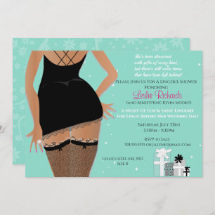 Invitation Fête des mariées de lingerie turquoise