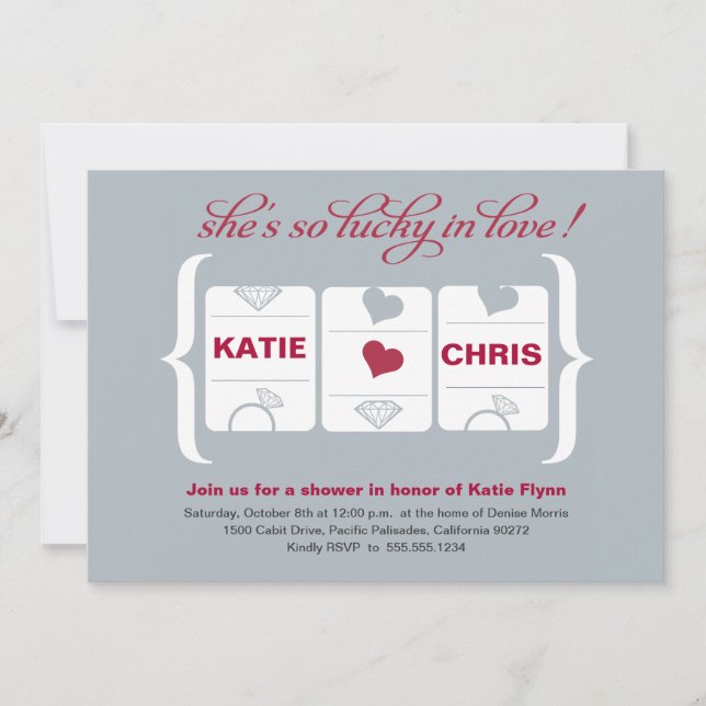 Invitation Fête des mariées de machine à sous (Devant)