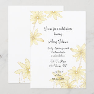 Invitation Fête des mariées de marguerites jaune pâle