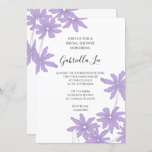 Invitation Fête des mariées de marguerites violettes