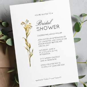Invitation Fête des mariées de Mariage de détail floral minim