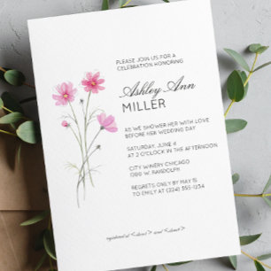 Invitation Fête des mariées de Mariage de détail floral minim