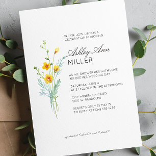 Invitation Fête des mariées de Mariage de détail floral minim