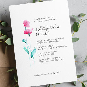 Invitation Fête des mariées de Mariage de détail floral minim