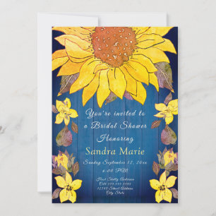 Invitation Fête des mariées de Mariage de tournesol floral ru