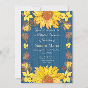 Invitation Fête des mariées de Mariage de tournesol floral ru