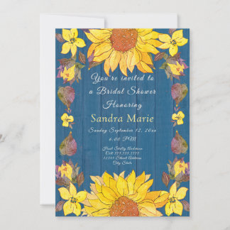 Invitation Fête des mariées de Mariage de tournesol floral ru