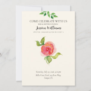 Invitation Fête des mariées de Mariage floral gracieux