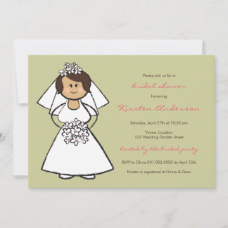 Invitation Fête des mariées de mariées de Mariage de caricatu