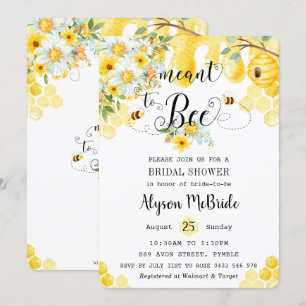 Invitation Fête des mariées de miel fleuri jaune