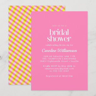 Invitation Fête des mariées de Motif rose pâle