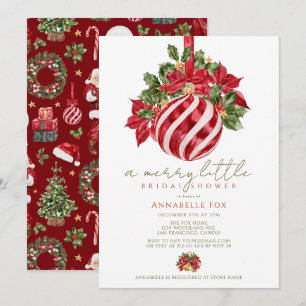 Invitation Fête des mariées de Noël de l'ornement rouge