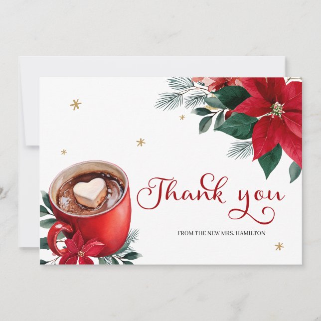 Invitation Fête des mariées de Noël Merci (Devant)