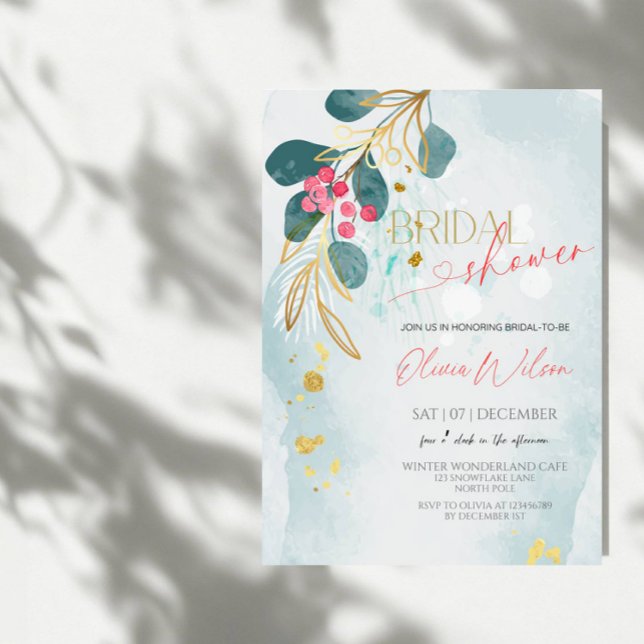 Invitation Fête des mariées de Noël rustique - Gre d'hiver de (Créateur téléchargé)