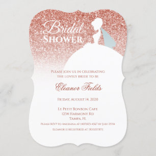 Invitation Fête des mariées de Parties scintillant rose Gold