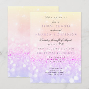 Invitation Fête des mariées de Parties scintillant violet jau