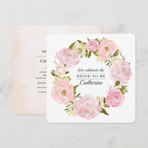 Invitation Fête des mariées de pivoines roses