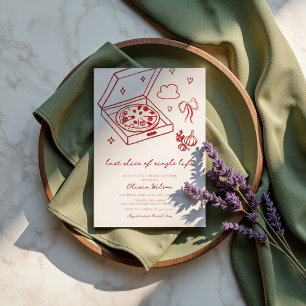 Invitation Fête des mariées de pizza dernière tranche