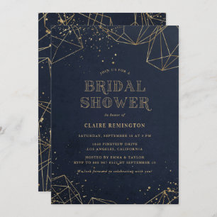 Invitation Fête des mariées de polygones géométriques Faux Go