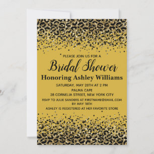 Invitation Fête des mariées de Poster de animal Black Chic Go