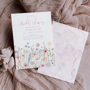 Invitation Fête des mariées de pré Fleur sauvage Boho