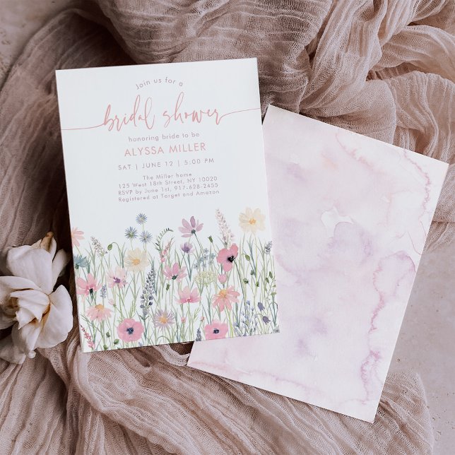 Invitation Fête des mariées de pré Fleur sauvage Boho (Créateur téléchargé)