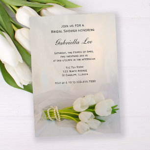 Invitation Fête des mariées de printemps du bouquet blanc Tul