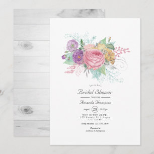 Invitation Fête des mariées de printemps florale rustique