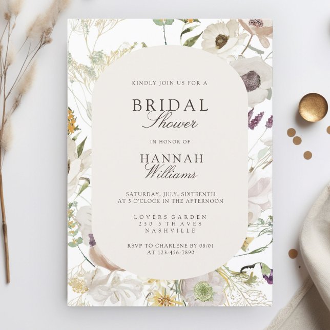 Invitation Fête des mariées de printemps moderne (Modern, floral, boho, spring bridal shower invitation. Print+Download)