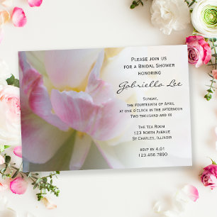 Invitation Fête des mariées de printemps rose blanc Tulip
