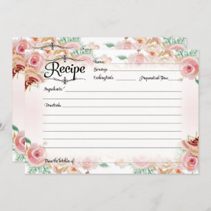 Invitation Fête des mariées de recette or Rose rose pâle rose