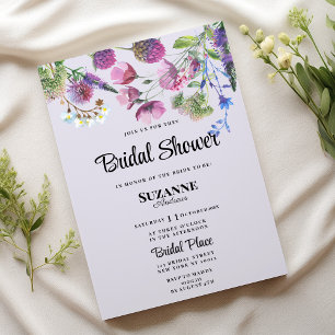 Invitation Fête des mariées de ressort fleur sauvage violet l