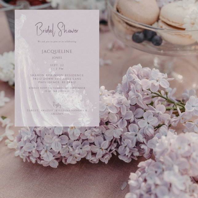 Invitation Fête des mariées de robe Mariage lavande (Créateur téléchargé)