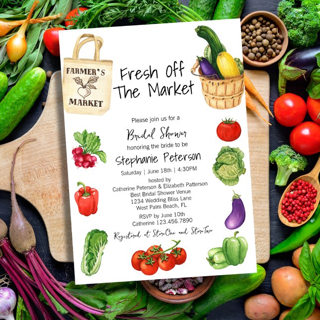 Invitation Fête des mariées de Sac fourre-tout de panier frai (Créateur téléchargé)