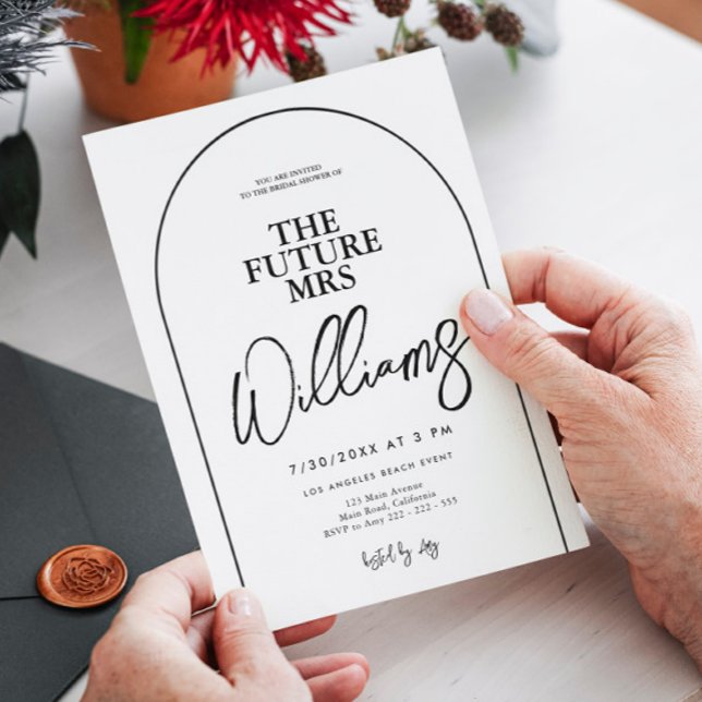 Invitation Fête des mariées de script de typographie minimale (Créateur téléchargé)