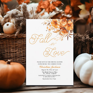 Invitation Fête des mariées de script élégante de Fall in Lov