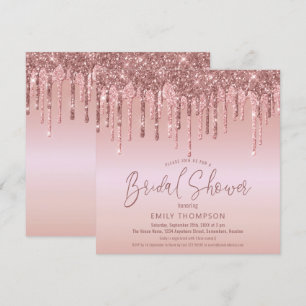 Invitation Fête des mariées de script rose Parties scintillan