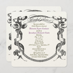 Invitation Fête des mariées de script vintage Flourish Banner