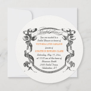 Invitation Fête des mariées de script vintage Flourish Banner