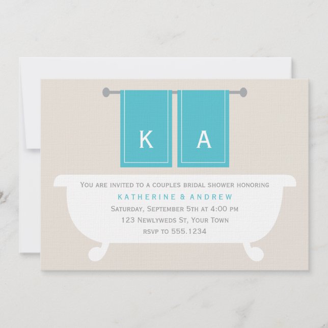 Invitation Fête des mariées de serviettes de toilette Son et  (Devant)