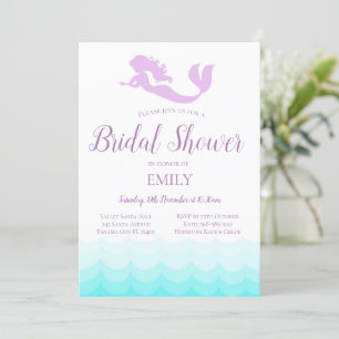 Invitation Fête des mariées de sirène modifiable, Baby shower