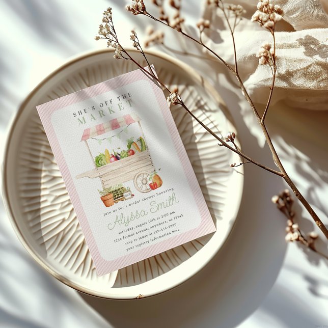 Invitation Fête des mariées de socle végétale du marché agric (Créateur téléchargé)