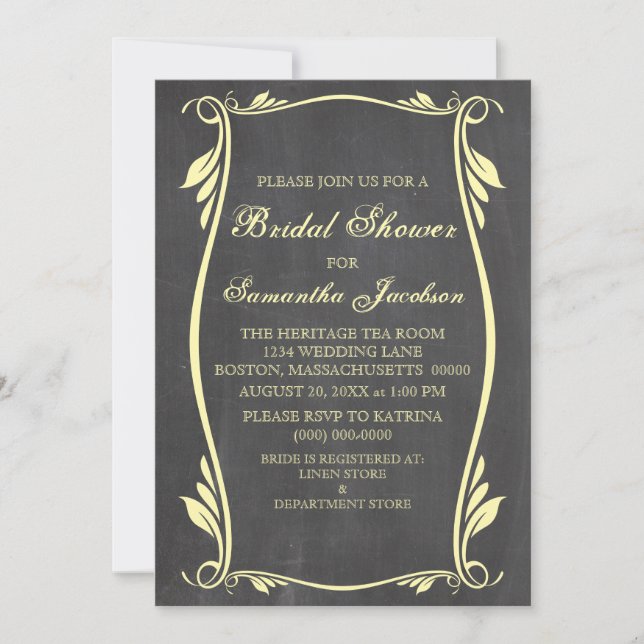 Invitation Fête des mariées de tableau de bord jau (Devant)