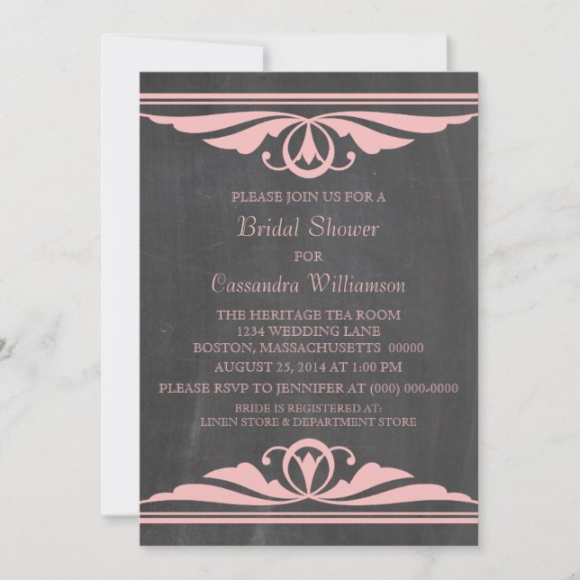 Invitation Fête des mariées de tableau de bord ros (Devant)
