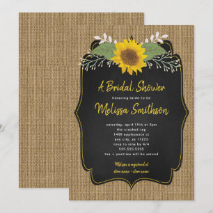 Invitation Fête des mariées de tableau de bord Russe Sunflowe