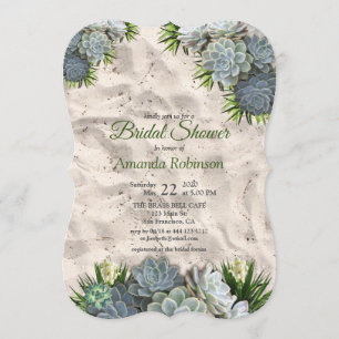 Invitation Fête des mariées de teintes succulentes de blues p