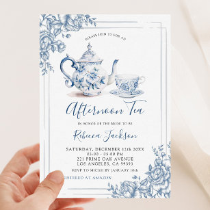 Invitation Fête des mariées de thé Victorian Dusty Blue Garde
