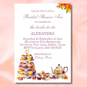 Invitation Fête des mariées de thés Whimsical Lilac Floral Ro